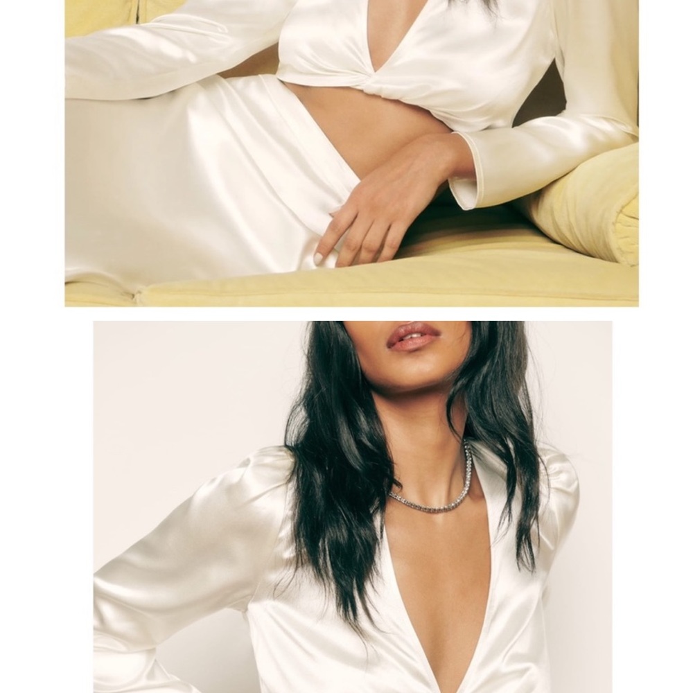 Reformation Barcelona two piece silk dress